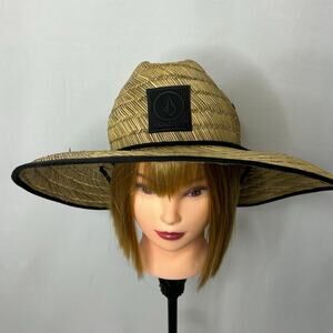 Volcom Straw Lifeguard Hat Wide Brim Surf Beach Sun Hat L/XL Unisex